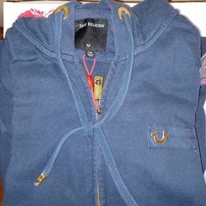 Mens True Religion classic hoodie full zip